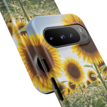 Sunflower Field Phone Case | Golden Hour Floral Aesthetic | Bright Summer Tough Case