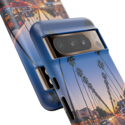 LA Sunset Boulevard Phone Case | Palm Tree Sunset Aesthetic | City Night Tough Case
