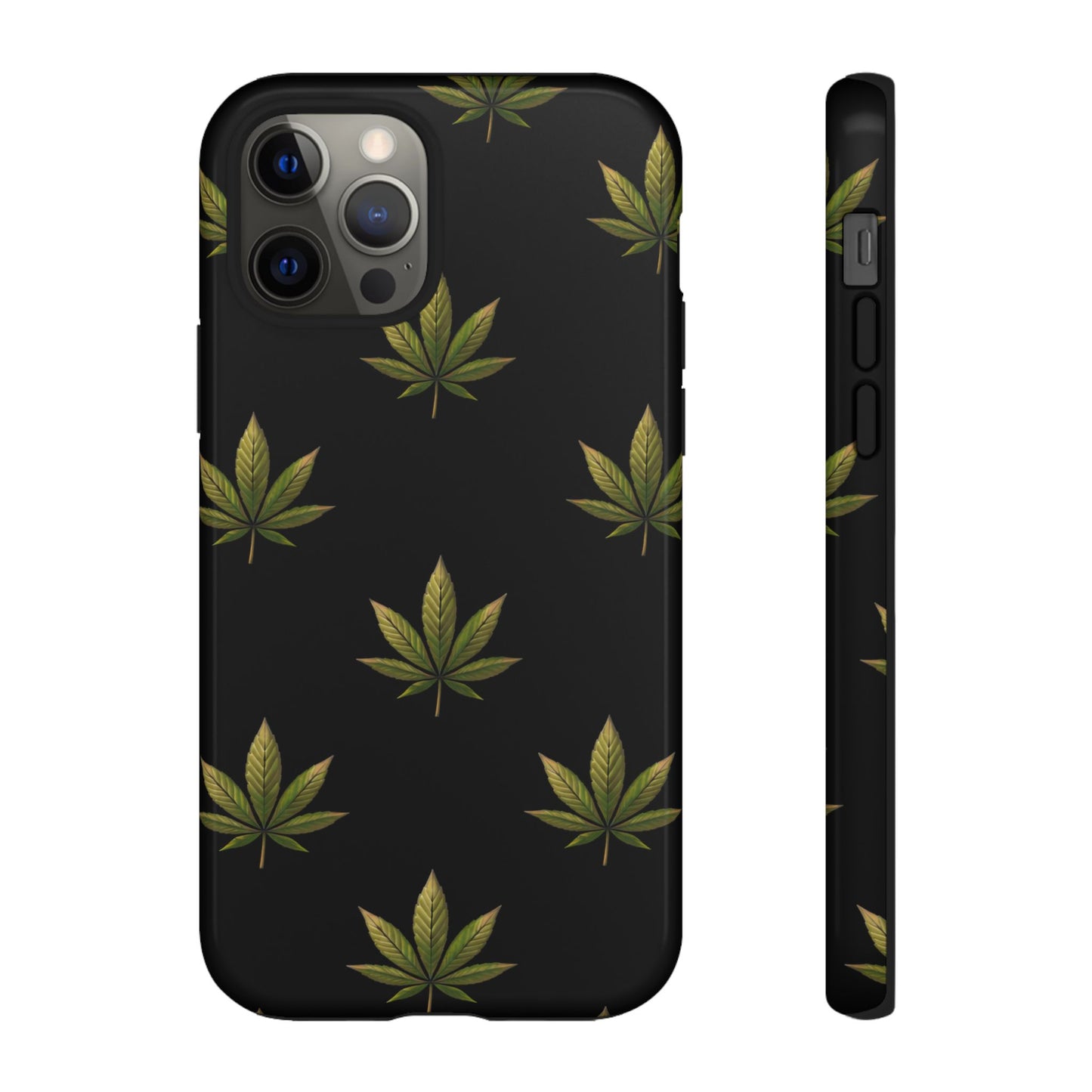 Cannabis Leaf Phone Case Green Weed Leaf Pattern Tough Protective Cover