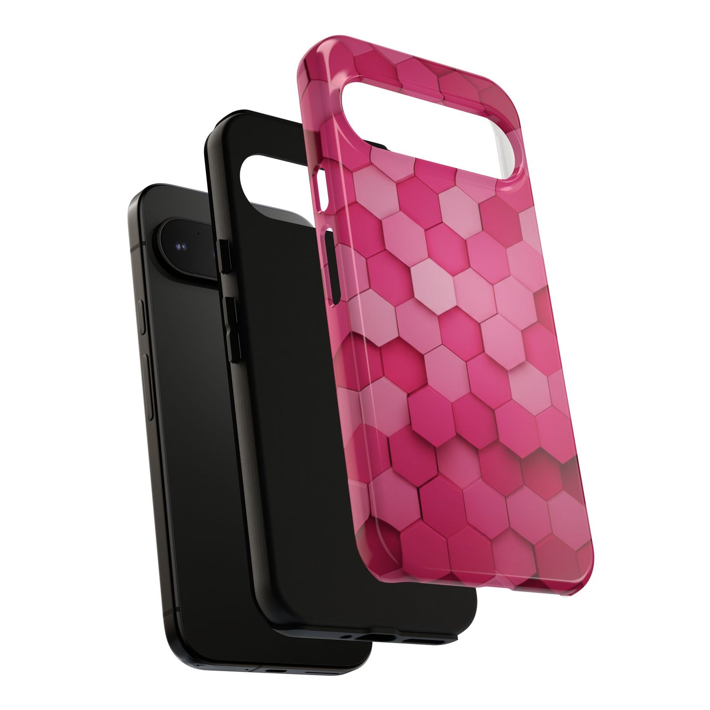 Hot Pink Hexagon Phone Case | Honeycomb Geometric Aesthetic | Cute Pink iPhone & Samsung Tough Protective Case