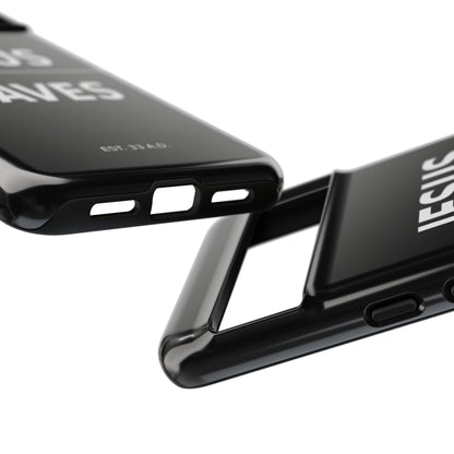 Jesus Saves Phone Case Christian Religious Minimalist Black Tough Cover