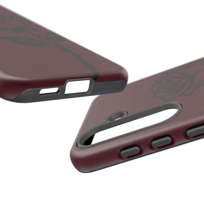 Black Rose Burgundy iPhone Case | Dark Aesthetic Shockproof Protective Cover