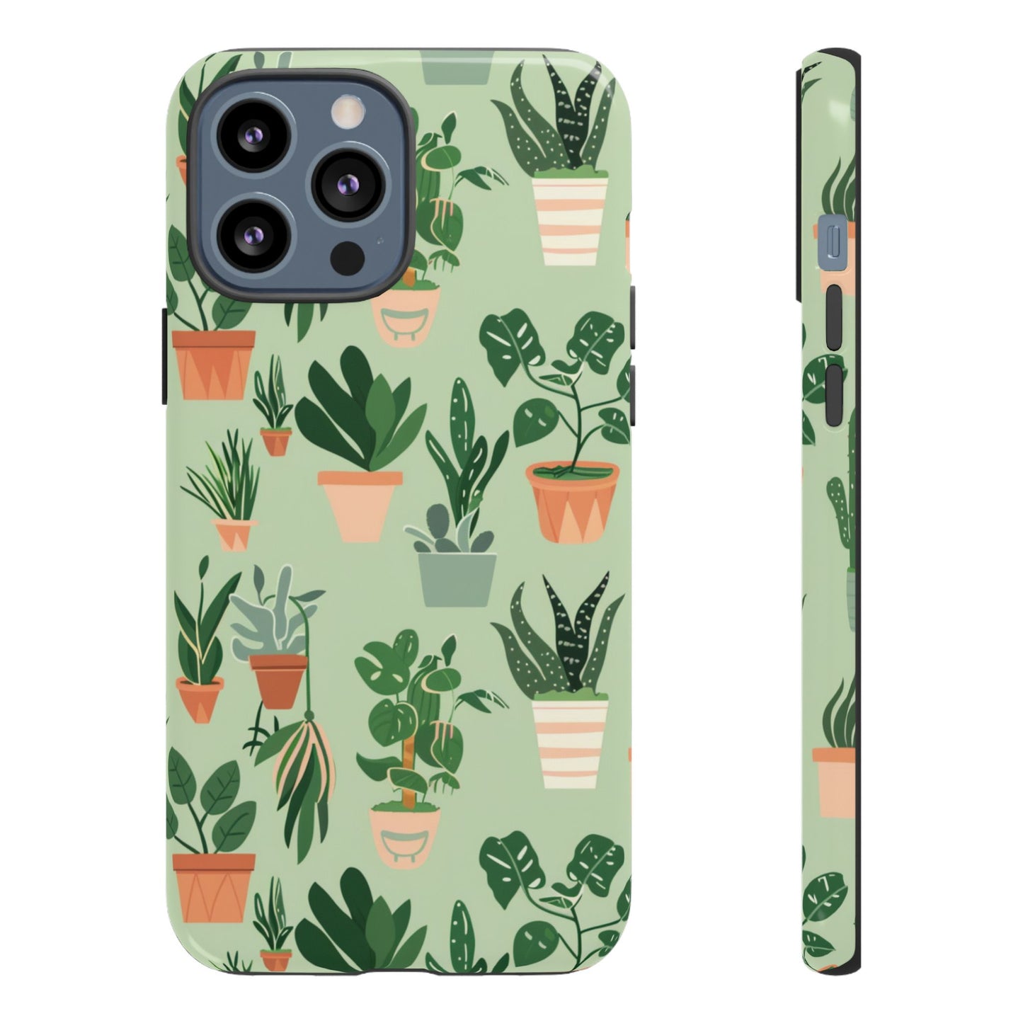 Plant Lover Phone Case | Cute Potted Plants Pattern | Botanical Aesthetic Tough Case