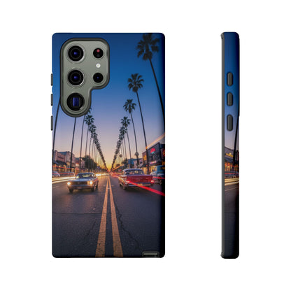 LA Sunset Boulevard Phone Case | Palm Tree Sunset Aesthetic | City Night Tough Case