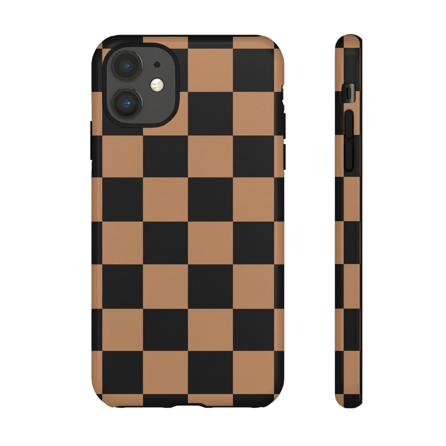 Brown Checkerboard Phone Case | Aesthetic Tough Protective Case