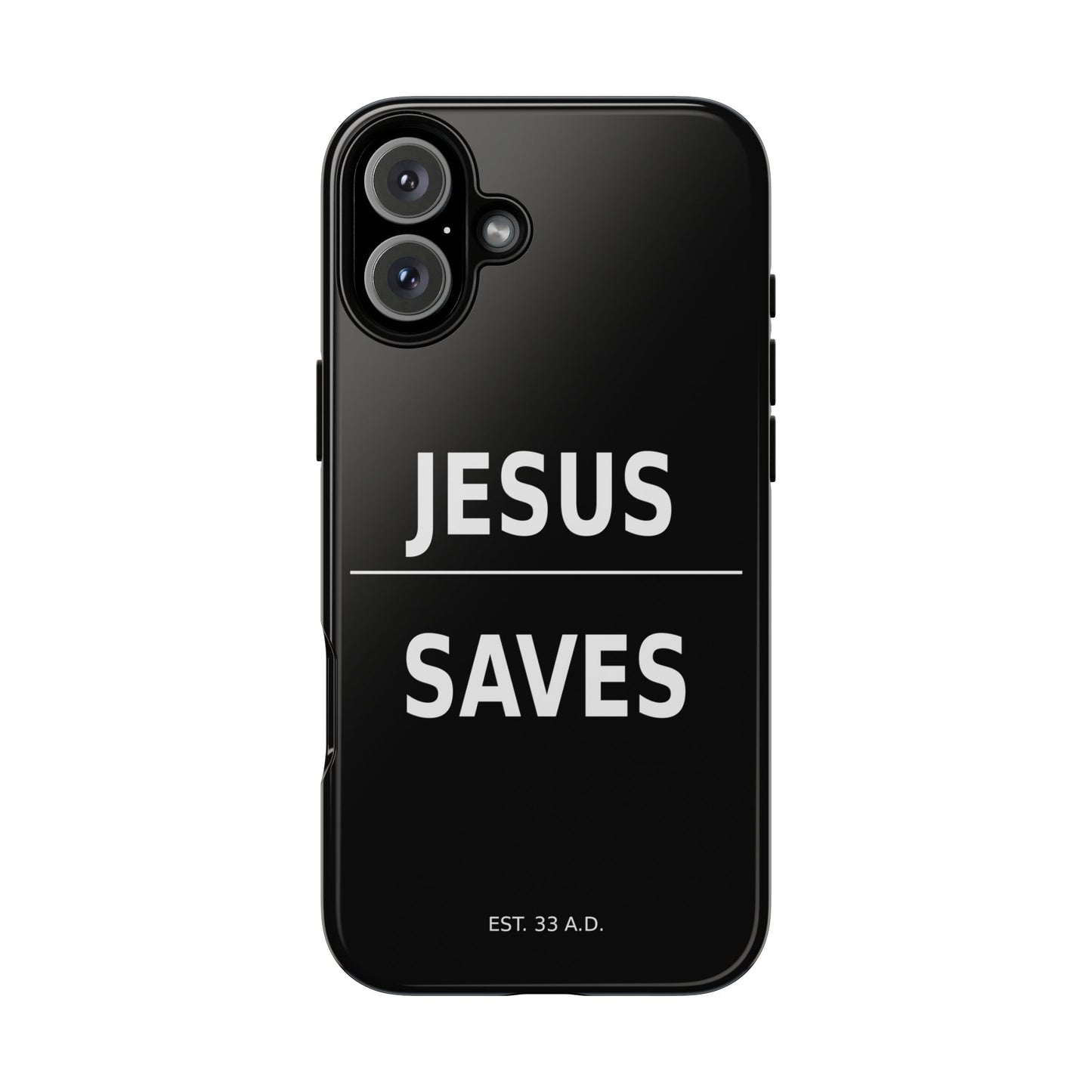 Jesus Saves Phone Case Christian Religious Minimalist Black Tough Cover