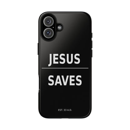 Jesus Saves Phone Case Christian Religious Minimalist Black Tough Cover