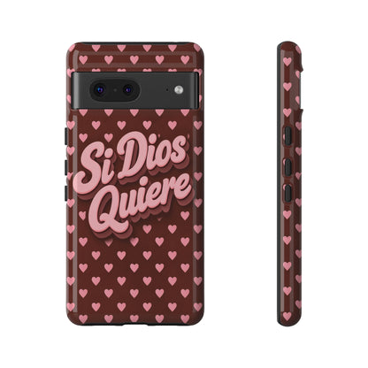 Si Dios Quiere Phone Case Latina Aesthetic Pink Hearts iPhone Samsung