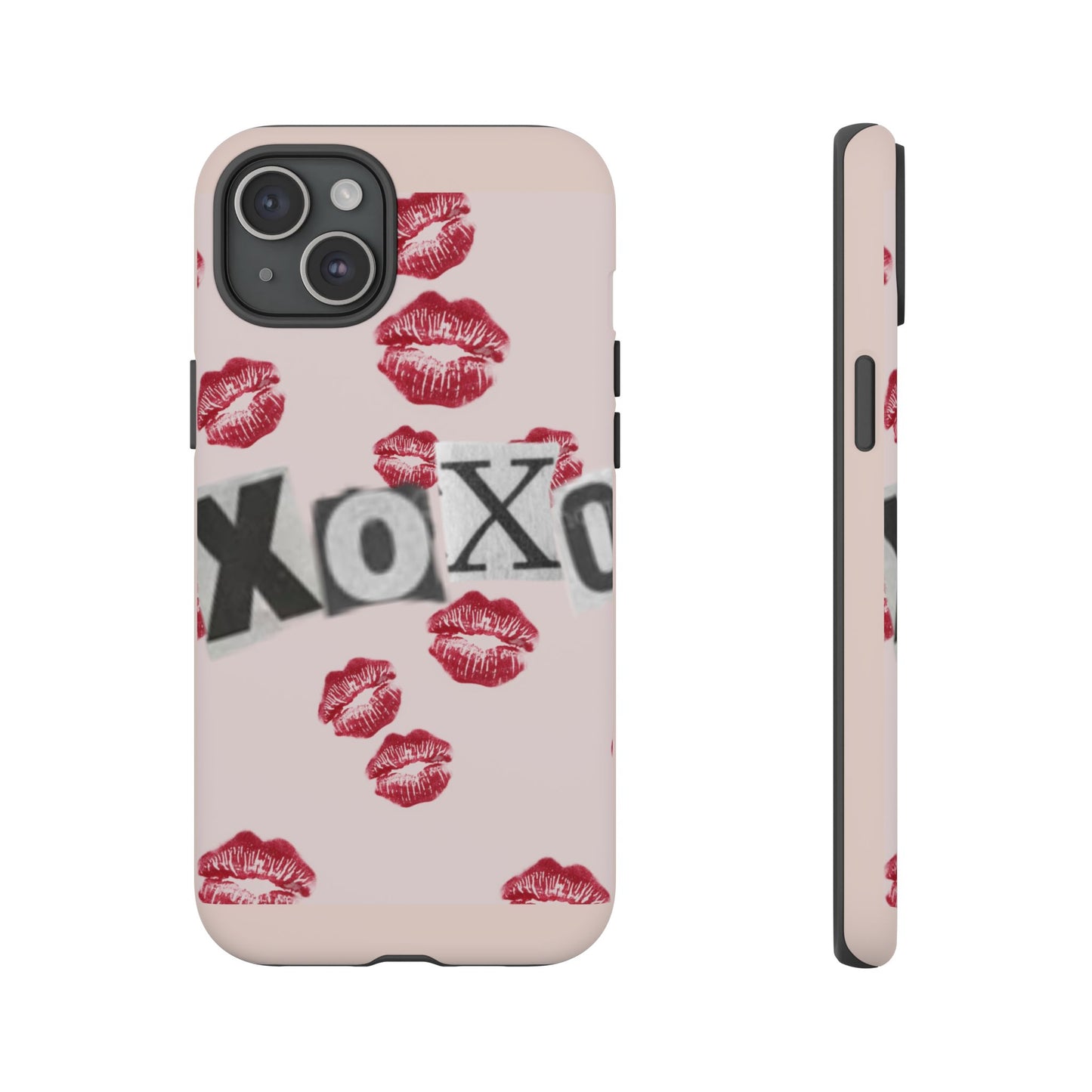 XOXO Kiss Print Phone Case | Coquette Valentine Aesthetic | Cute Pink Lipstick Kiss Tough Case for iPhone & Samsung