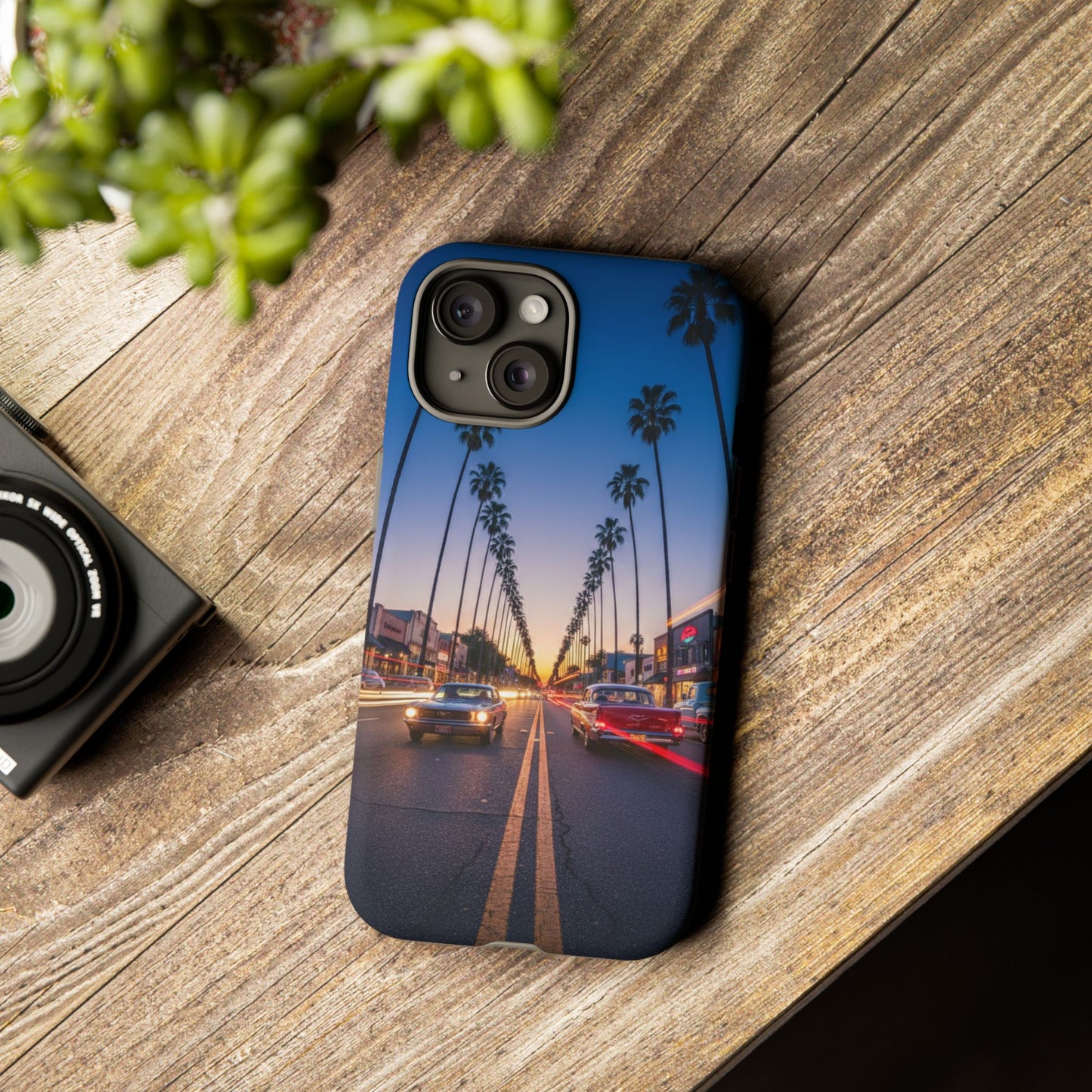 LA Sunset Boulevard Phone Case | Palm Tree Sunset Aesthetic | City Night Tough Case