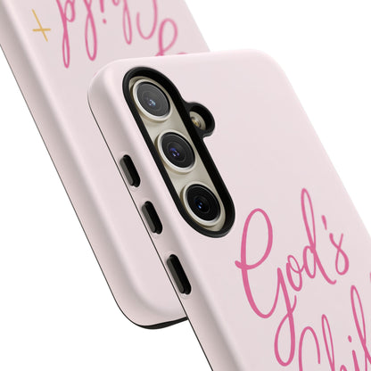 Gods Child Phone Case Christian Pink Aesthetic Tough iPhone Case