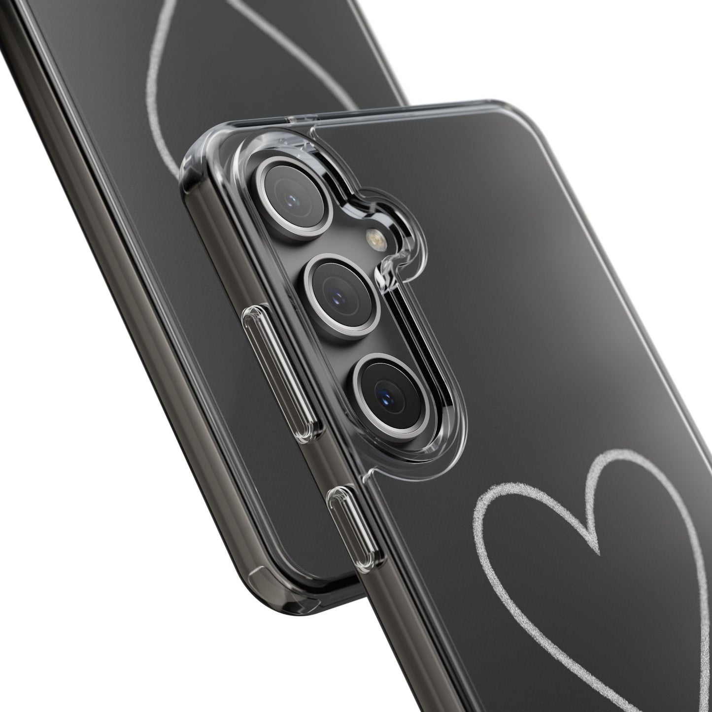 Minimal Hand-Drawn Heart Clear Phone Case | Aesthetic Clear Protective Case