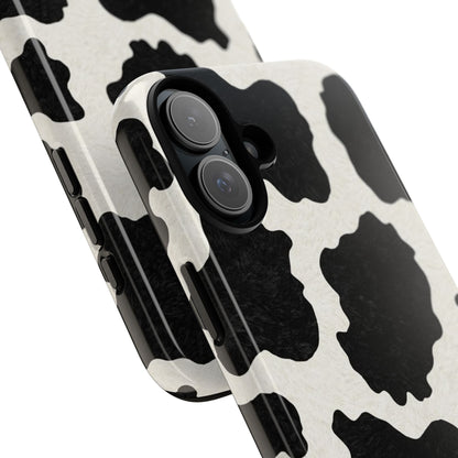 Black & White Cow Print Phone Case | Aesthetic Tough Protective Case