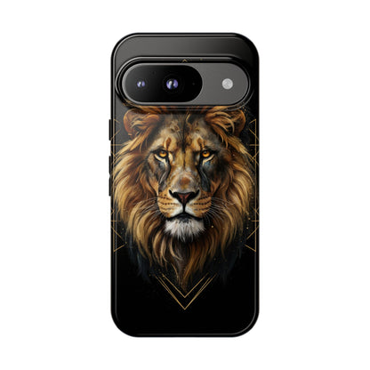 Majestic Lion Phone Case – Black Gold Luxury Lion Art Tough Protective Case