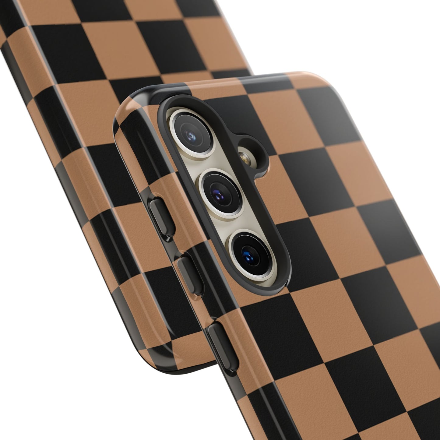 Brown Checkerboard Phone Case | Aesthetic Tough Protective Case