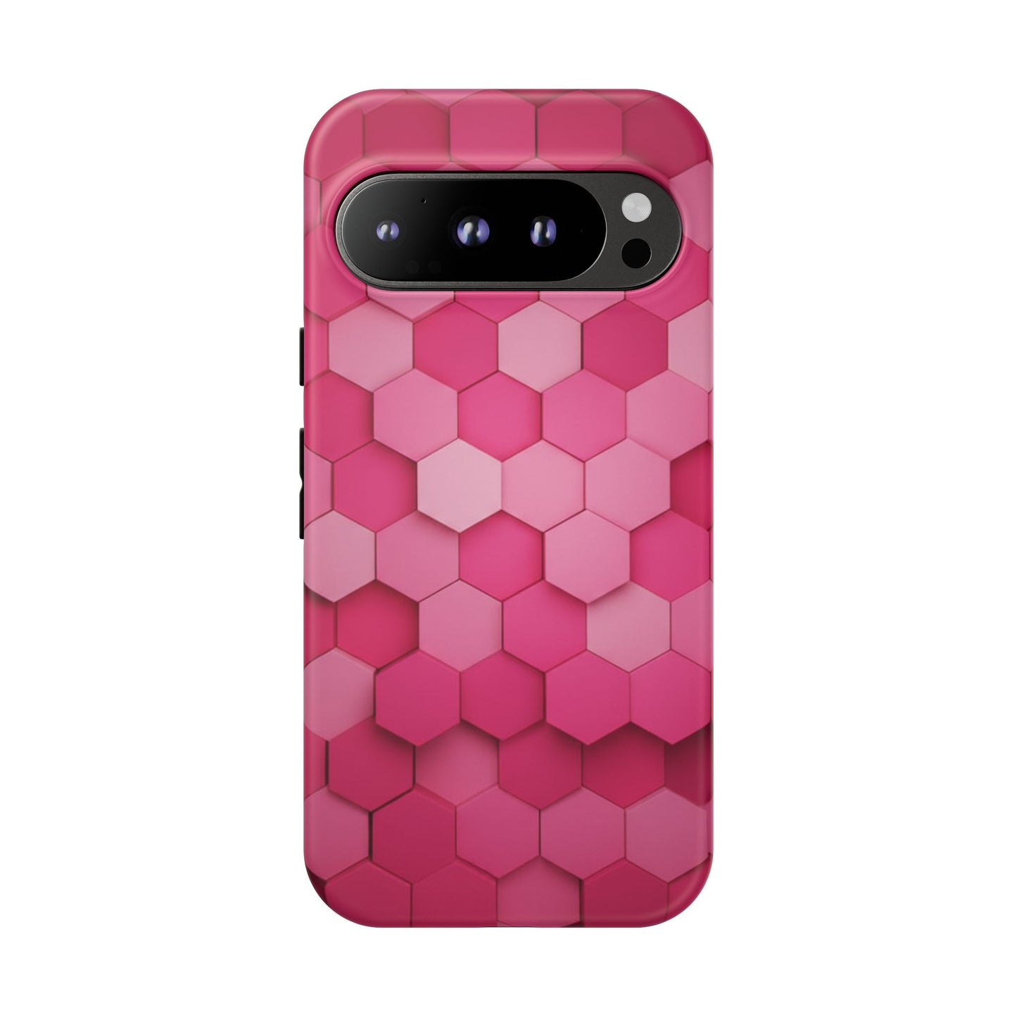Hot Pink Hexagon Phone Case | Honeycomb Geometric Aesthetic | Cute Pink iPhone & Samsung Tough Protective Case