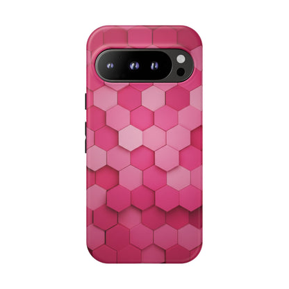 Hot Pink Hexagon Phone Case | Honeycomb Geometric Aesthetic | Cute Pink iPhone & Samsung Tough Protective Case