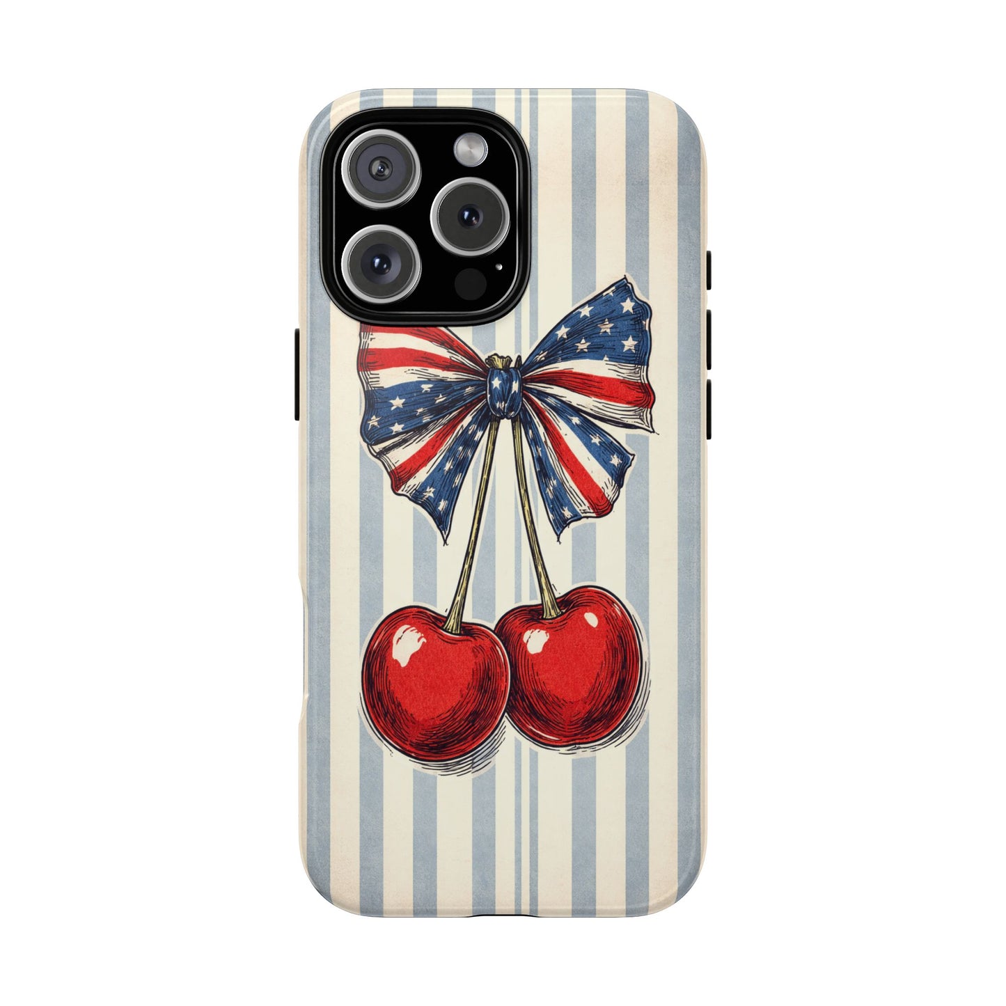 Patriotic Cherry Phone Case Americana Coquette Aesthetic iPhone Samsung
