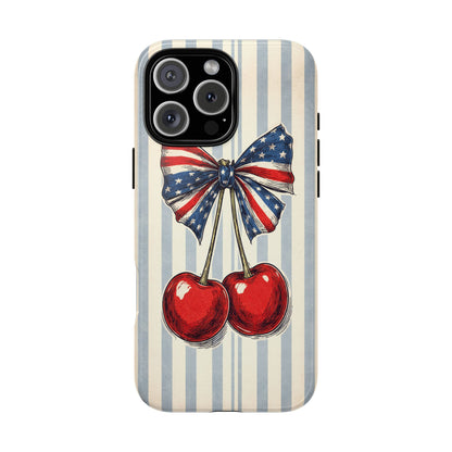 Patriotic Cherry Phone Case Americana Coquette Aesthetic iPhone Samsung