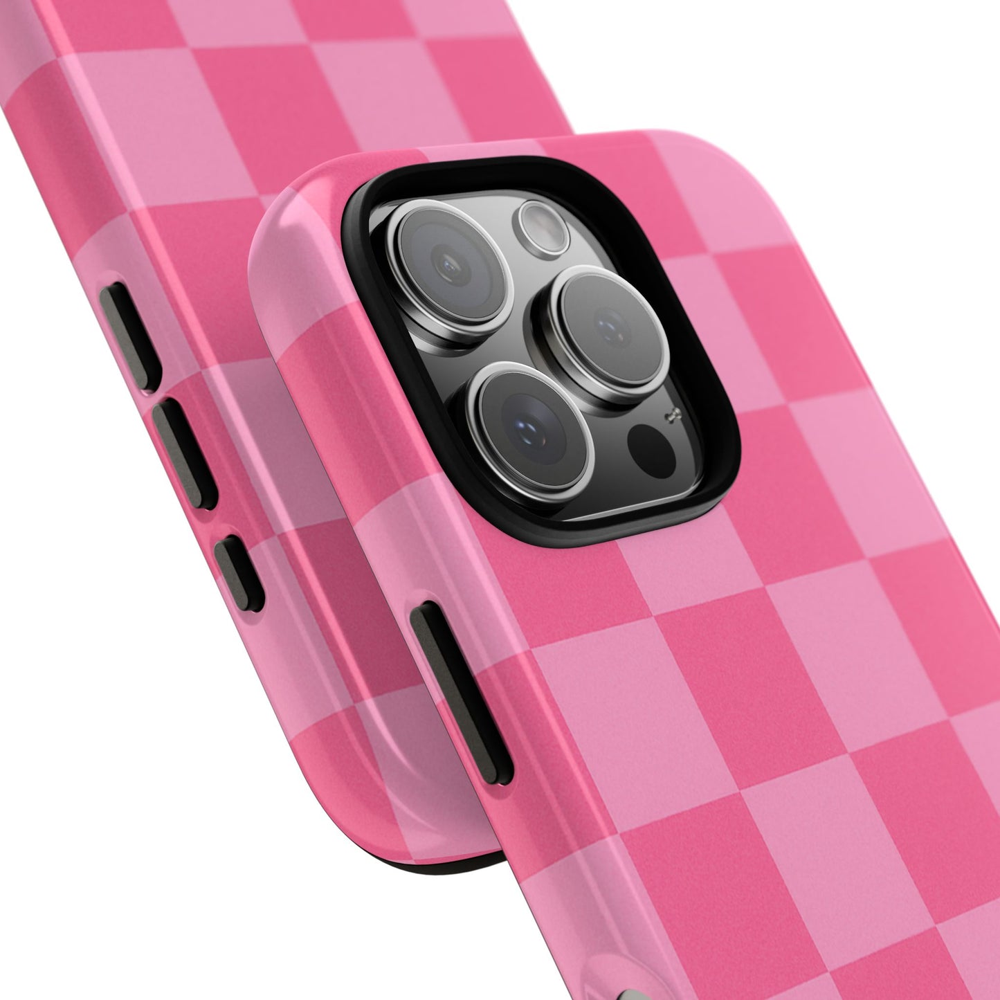 Pink Checkerboard Phone Case | Cute Aesthetic Checkered iPhone & Samsung Tough Case
