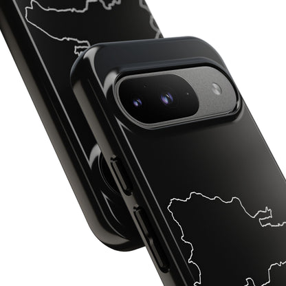 Dominican Republic Outline Phone Case – Minimal Country Map Tough Case (iPhone, Samsung, Pixel)
