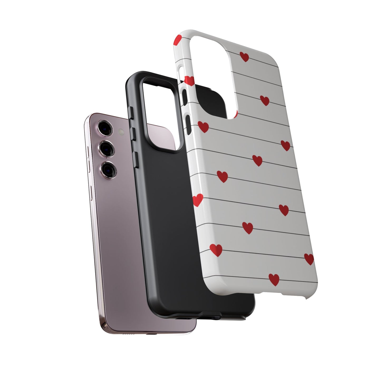 Red Heart Stripe iPhone Case | Tough Shockproof Love Aesthetic Cover