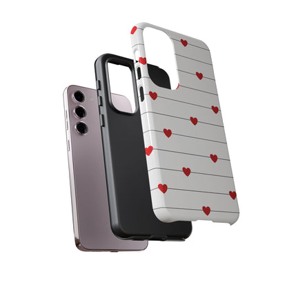 Red Heart Stripe iPhone Case | Tough Shockproof Love Aesthetic Cover
