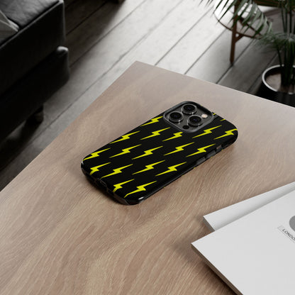 Yellow Lightning Bolt Tough Phone Case | Bold Electric Pattern Case for Iphone, Samsung Galaxy and Pixel