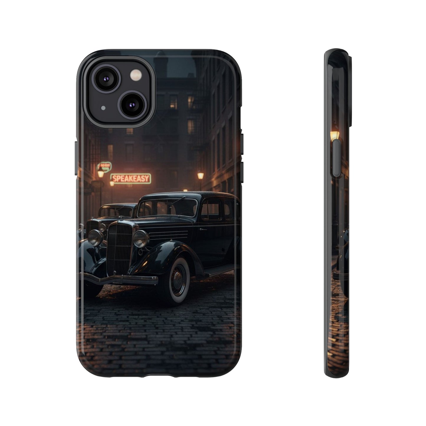 Vintage Classic Car Phone Case | Retro Noir Aesthetic | 1930s Street Scene Tough Case for iPhone & Samsung