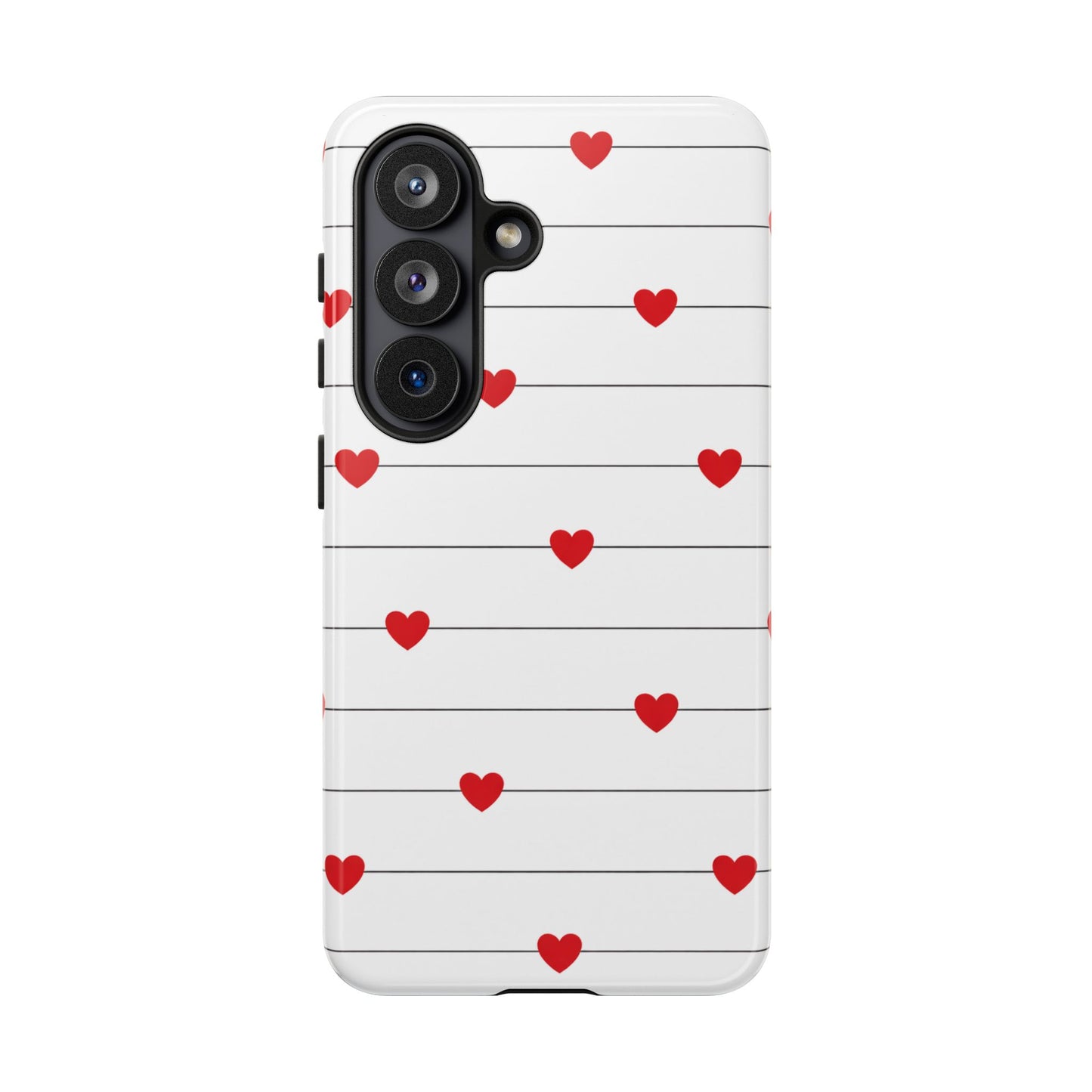 Red Heart Stripe iPhone Case | Tough Shockproof Love Aesthetic Cover