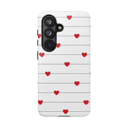 Red Heart Stripe iPhone Case | Tough Shockproof Love Aesthetic Cover