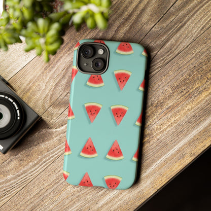Watermelon Phone Case – Pastel Blue Summer Fruit Tough Case (iPhone, Samsung, Pixel)