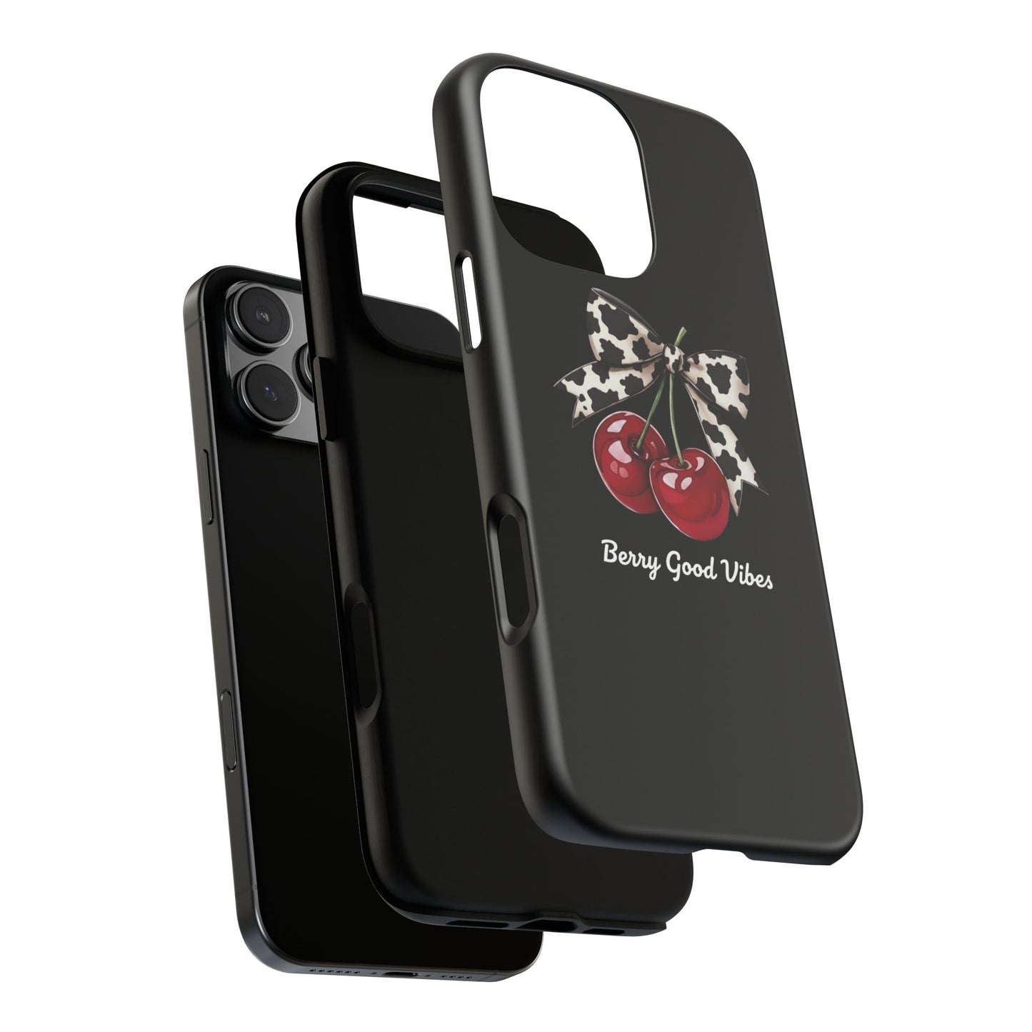 Cherry Cow Print Phone Case | Coquette Bow Aesthetic iPhone & Samsung Tough Case