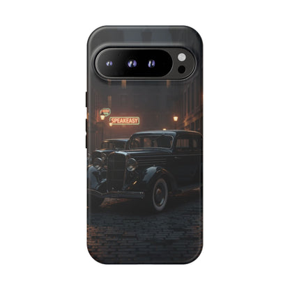 Vintage Classic Car Phone Case | Retro Noir Aesthetic | 1930s Street Scene Tough Case for iPhone & Samsung