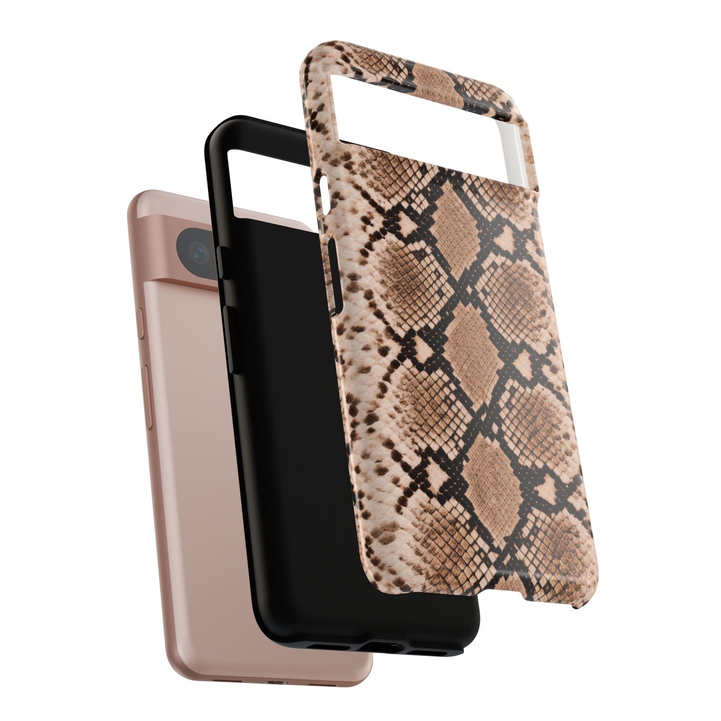 Snake Print Phone Case – Brown Python Pattern Slim Protective Cover for Iphone, Samsung Galaxy and Pixel