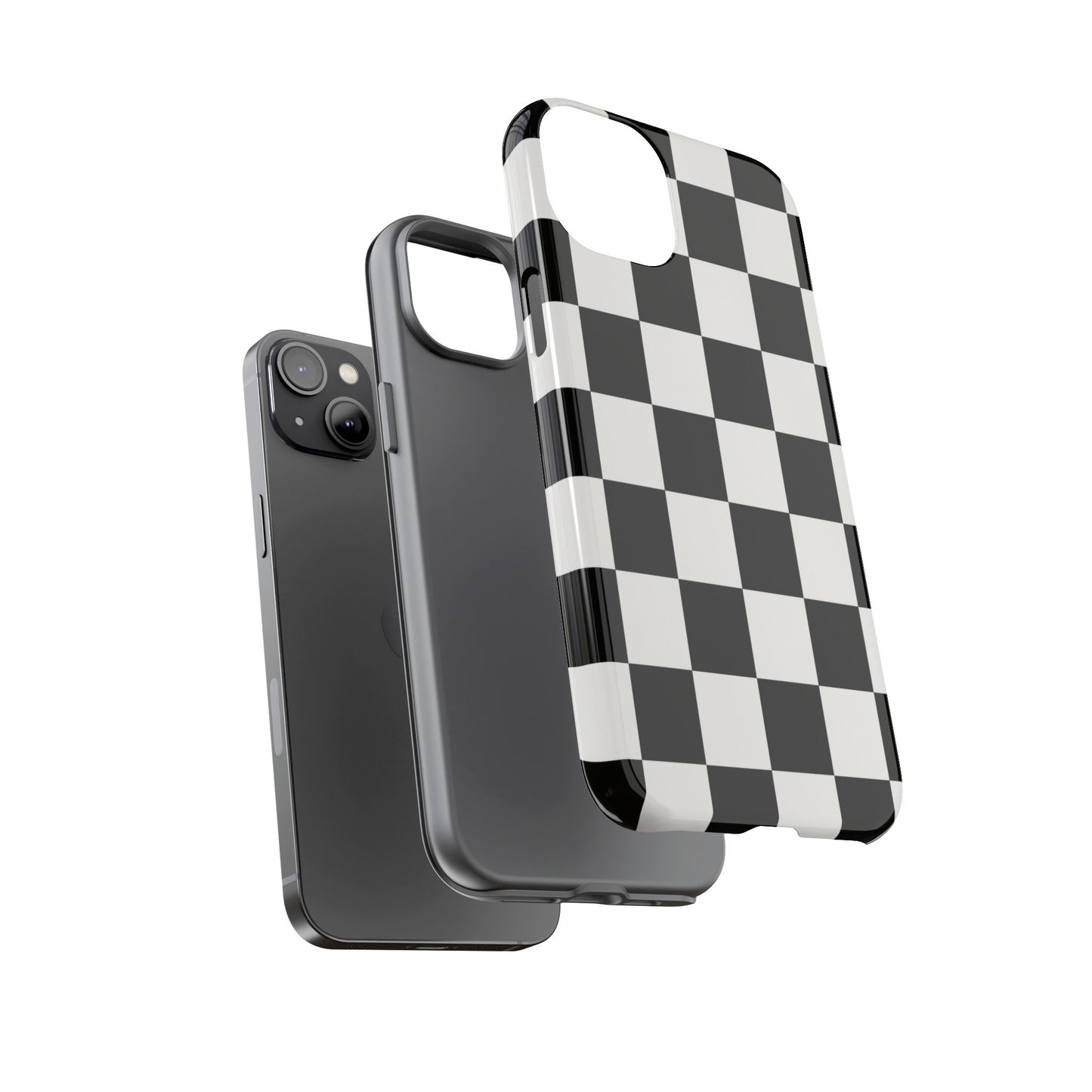 Black & White Checkerboard Phone Case – Classic Aesthetic Tough Protective Case for Iphone, Samsung Galaxy and Pixel