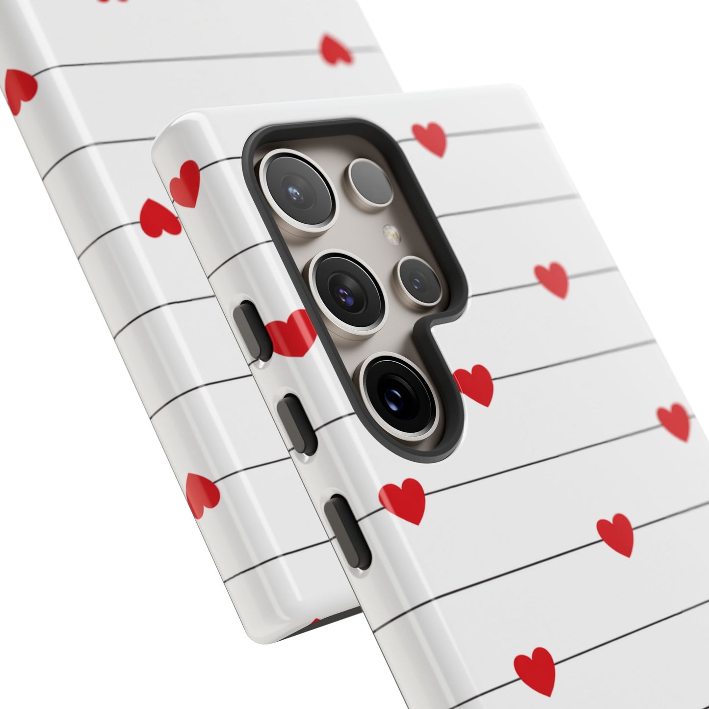Red Heart Stripe iPhone Case | Tough Shockproof Love Aesthetic Cover
