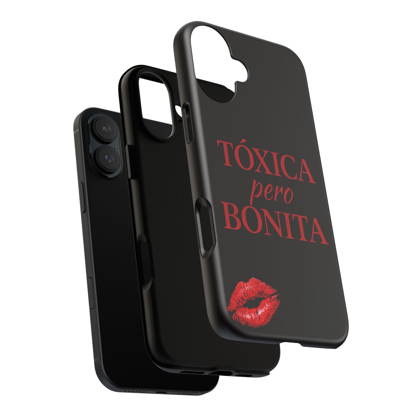 Toxica Pero Bonita Phone Case, Latina Quote Case, Red Lips Aesthetic, Spanish Saying Case, Trendy Tough Cover