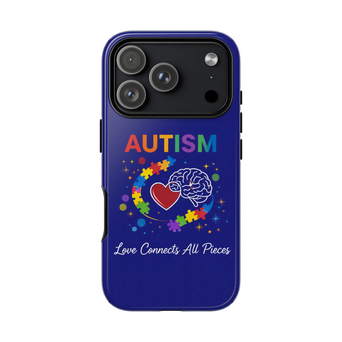 Autism Awareness Tough Case – "Love Connects All Pieces" Phone Case for Iphone, Samsung Galaxy and Pixel