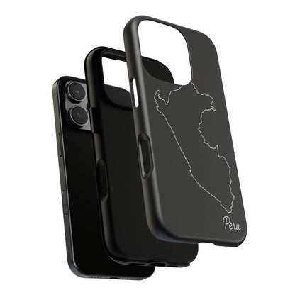 Peru Outline Phone Case – Minimal Country Map Tough Case (iPhone, Samsung, Pixel)