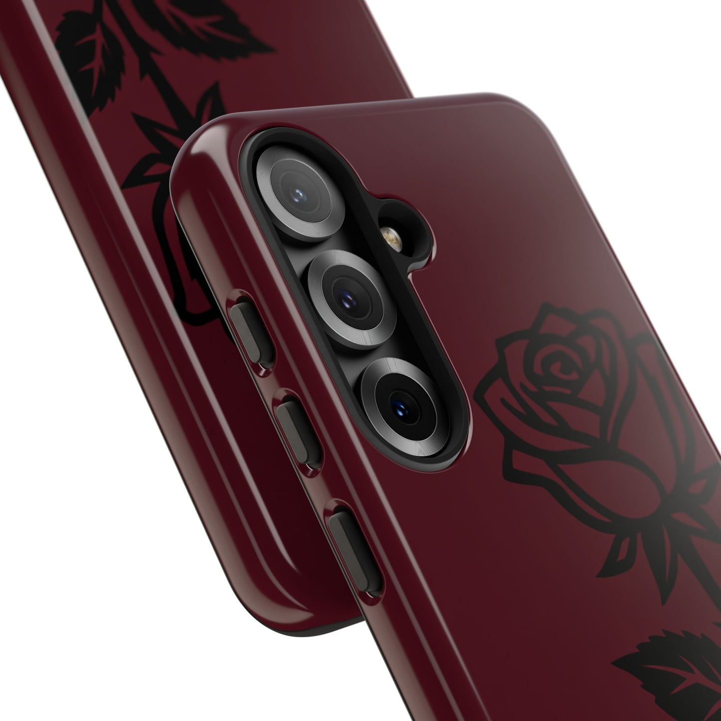 Black Rose Burgundy iPhone Case | Dark Aesthetic Shockproof Protective Cover