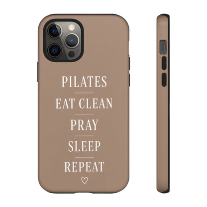 Pilates Phone Case | Eat Clean Pray Sleep Repeat Aesthetic | Wellness Girl Gift