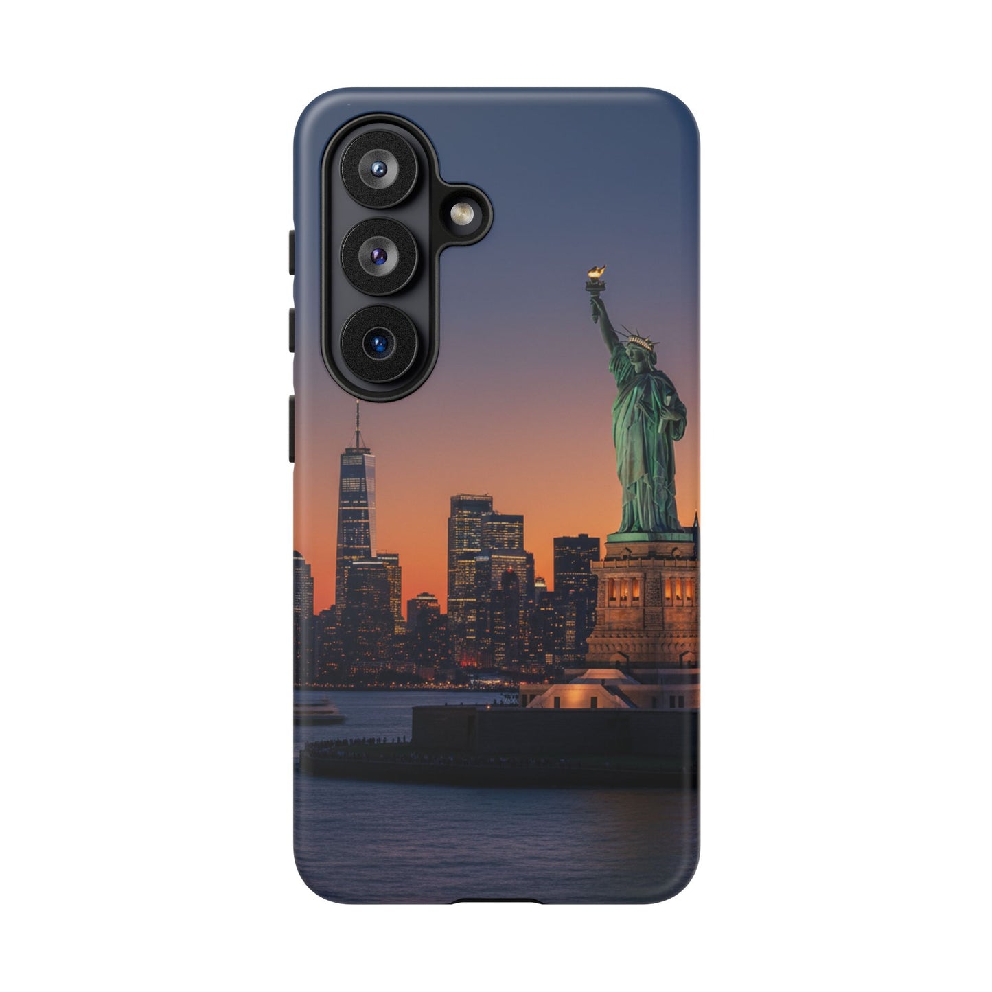 Statue of Liberty Sunset Phone Case – New York City Skyline Travel Aesthetic Tough Case