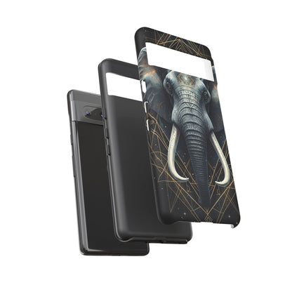 Elephant Mandala Phone Case – Black and Gold Spiritual Elephant Tough Protective Case