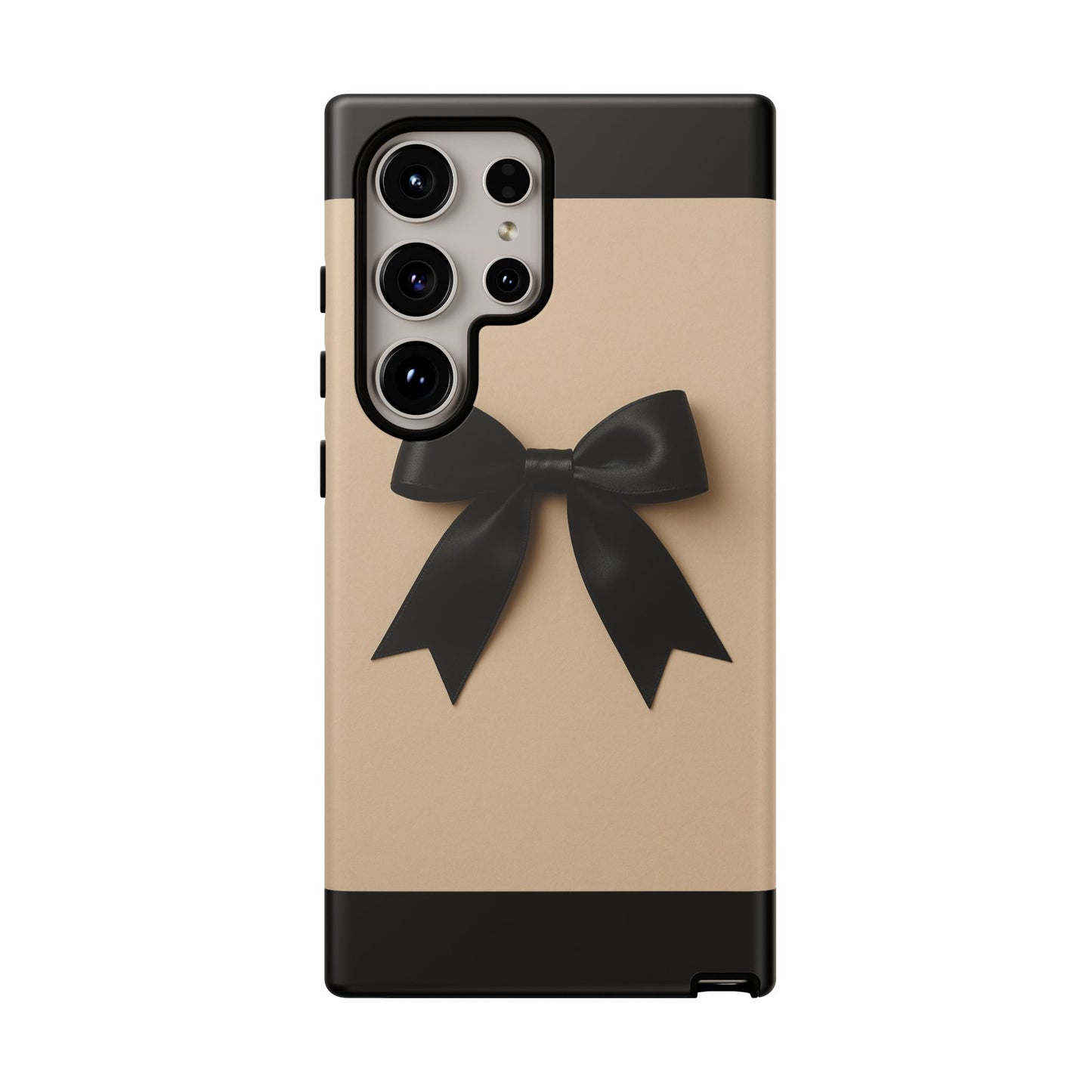 Black Bow Phone Case | Elegant Coquette Bow Design | Chic Neutral Tough Case for iPhone & Samsung