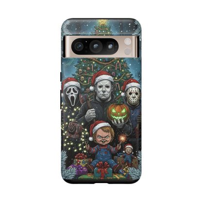 Christmas Horror Phone Case – Festive Slasher Collage Tough Case (iPhone, Samsung, Pixel)