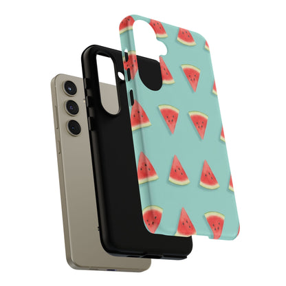 Watermelon Phone Case – Pastel Blue Summer Fruit Tough Case (iPhone, Samsung, Pixel)
