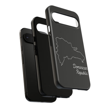 Dominican Republic Outline Phone Case – Minimal Country Map Tough Case (iPhone, Samsung, Pixel)