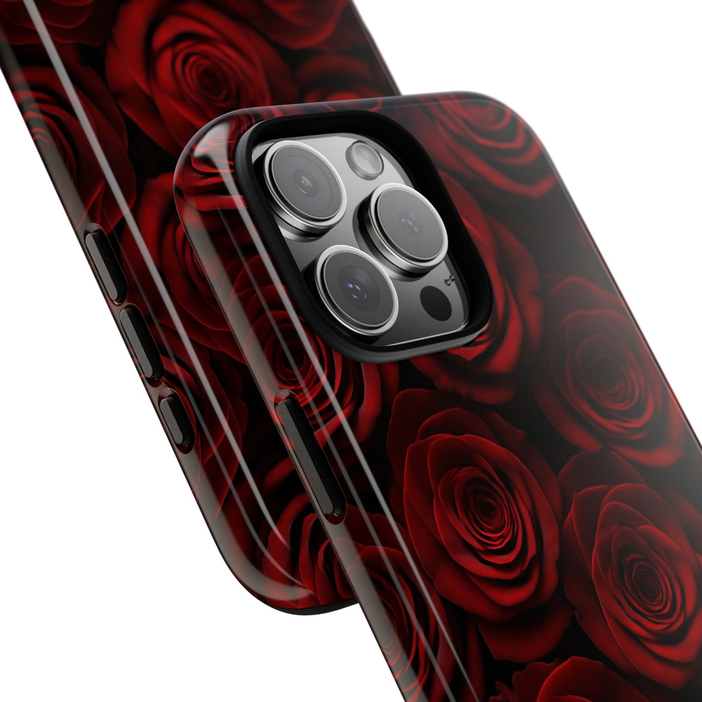 Dark Red Rose Phone Case – Gothic Floral Tough Case (iPhone, Samsung, Pixel)