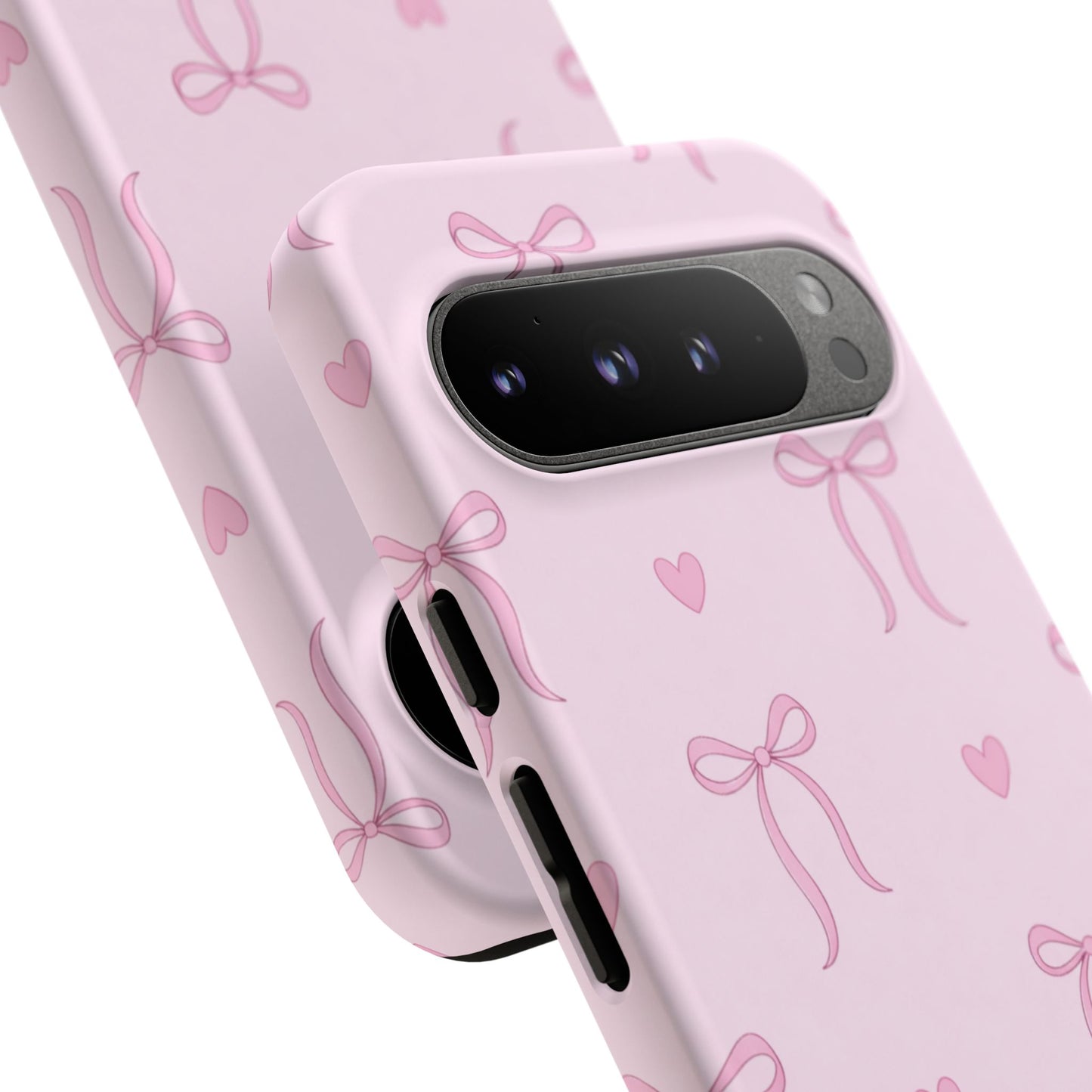 Pink Bow Heart Aesthetic Phone Case – Coquette Cute Tough Cover